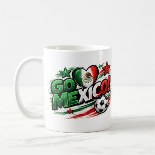 GO MEXICO Voetbal Fan Beker   Mexicaanse Trots Voe Koffiemok