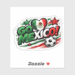 GO MEXICO Voetbalfan   Mexicaanse Trots Voetbal Sticker