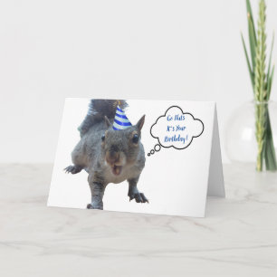 Go Nuts Party Squirrel Birthday Card Kaart