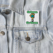 Go Obama Go Green Vierkante Button 5,1 Cm (In situ)