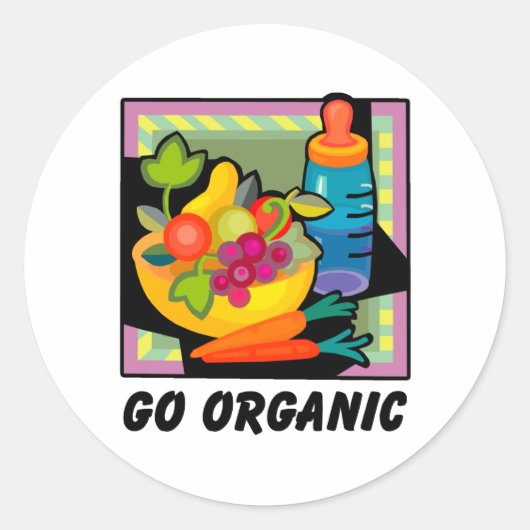 Go Organic Ronde Sticker (Voorkant)