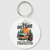 Go Outside Worst Case You Get Eaten Sleutelhanger (Voorkant)