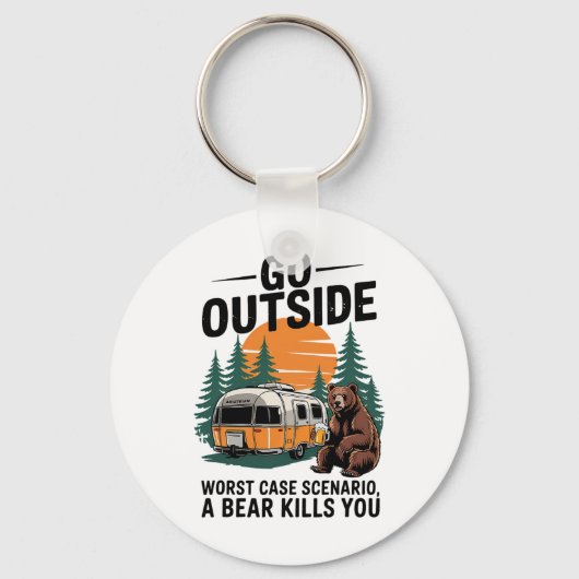 Go Outside Worst Case You Get Eaten Sleutelhanger (Voorkant)
