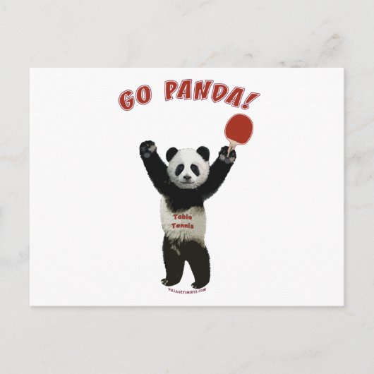Go Panda Ping Pong Briefkaart (Voorkant)