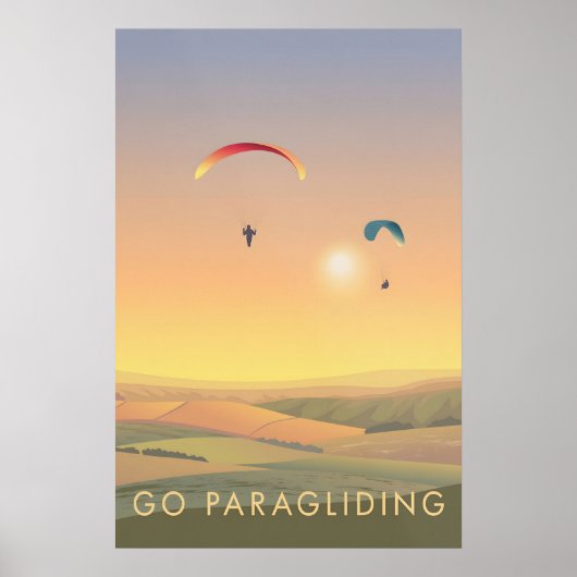 Go Paragliding Travel Poster (Voorkant)