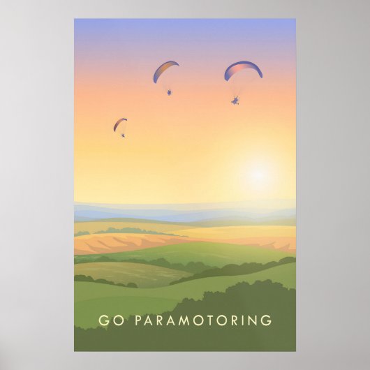 Go Paramotoring Travel Poster (Voorkant)