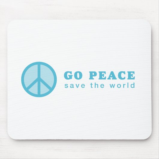 Go Peace (blauw) Muismat (Voorkant)