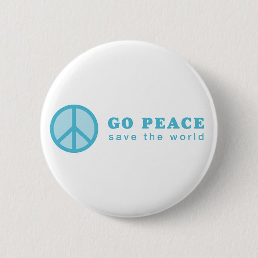 Go Peace (blauw) Ronde Button 5,7 Cm (Voorkant)