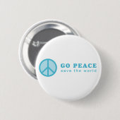 Go Peace (blauw) Ronde Button 5,7 Cm (Voorkant /achterkant)