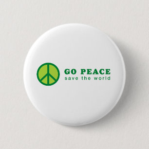 Go Peace (groen) Ronde Button 5,7 Cm
