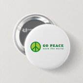 Go Peace (groen) Ronde Button 5,7 Cm (Voorkant /achterkant)