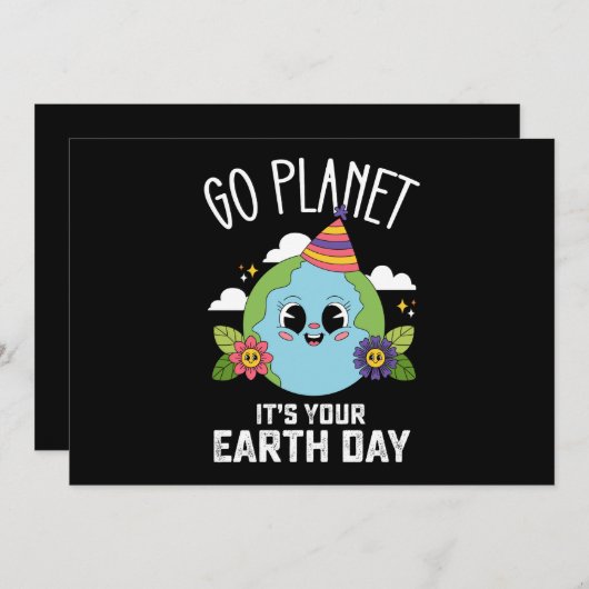 Go Planet Is Uw Aarde Dag Grappige Verjaardag Kaart (Voorkant / Achterkant)