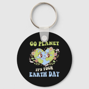Go Planet is Your Earth Day 2025 Leraar Kinder Cut Sleutelhanger