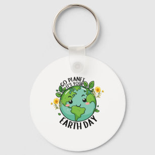 Go Planet is Your Earth Day 2025 Leraar Kinder Cut Sleutelhanger