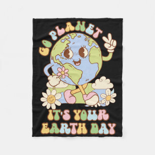 Go Planet is Your Earth Day 2025 Leraar Kinder RET Fleece Deken