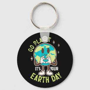Go Planet is Your Earth Day Schattige voor Kawaii  Sleutelhanger