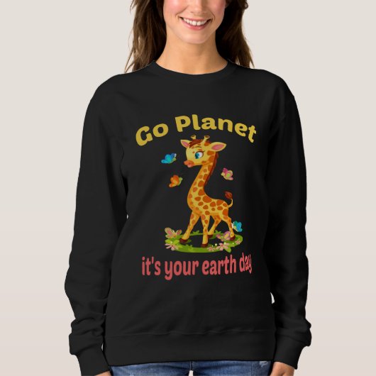 Go planet it's your earth day cute giraffe trui (Voorkant)