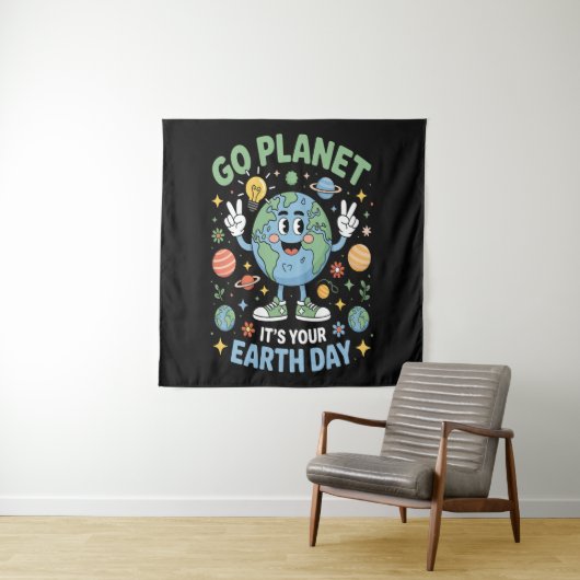 Go Planet Its Your Earth Day Wandkleed (In situ)