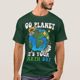 Go Planet zijn Your Earth Day Groovy T-shirt