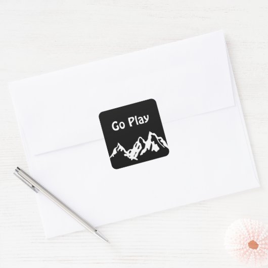 Go Play Vierkante Sticker (Envelop)