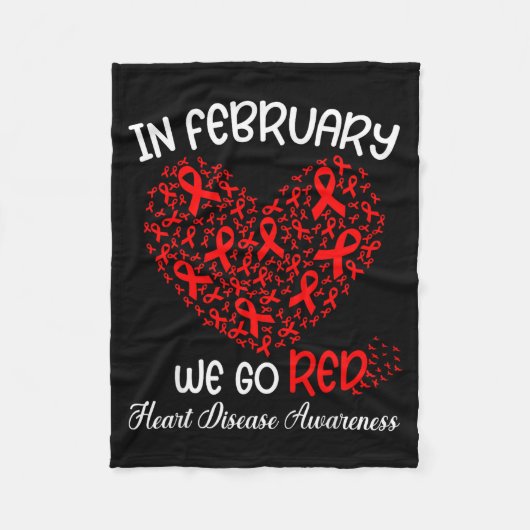Go Red - American Heart Month Awareness In Februar Fleece Deken (Voorkant)