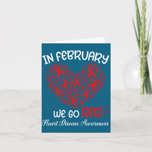 Go Red - American Heart Month Awareness In Februar Kaart (Voorkant)
