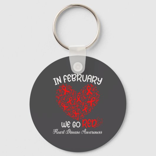 Go Red - American Heart Month Awareness In Februar Sleutelhanger (Voorkant)
