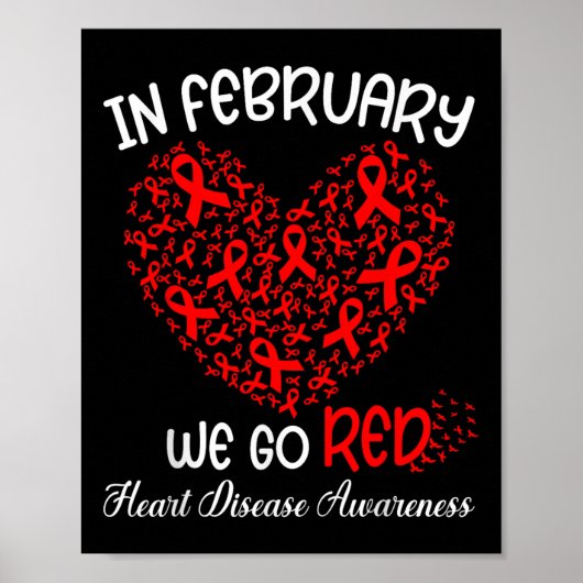 Go Red - American Heart Month Bewustzijn in Februa Poster (Voorkant)