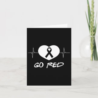Go Red Day Heart Ribbon Shirt Gift Hartziekte M Kaart
