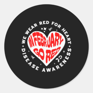 Go Red - Februari Amerikaanse maand van de hartgez Ronde Sticker