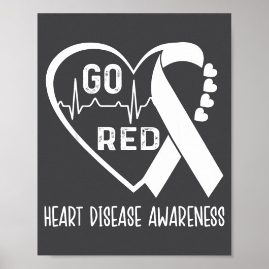 Go Red - February American Heart Health Month Awar Poster (Voorkant)