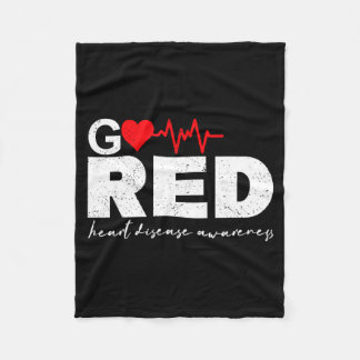 Go Red For Heart Disease Awareness Chd Wear Red He Fleece Deken