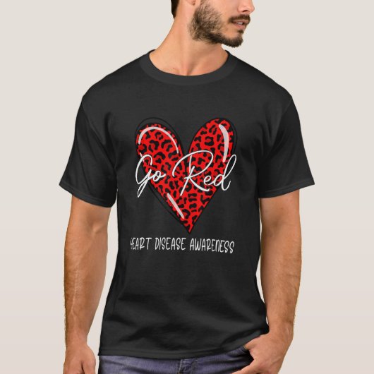 Go Red For Heart Disease Awareness Month Leopard I T-shirt (Voorkant)