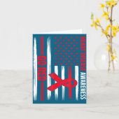 Go Red Heart Disease American Flag Heart Disease A Kaart (Gele Bloem)