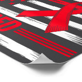 Go Red Heart Disease American Flag Heart Disease A Poster (Hoek)