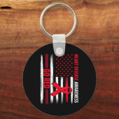 Go Red Heart Disease American Flag Heart Disease A Sleutelhanger (Voorkant)