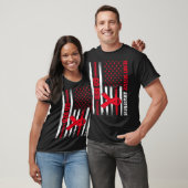 Go Red Heart Disease American Flag Heart Disease A T-shirt (Unisex)
