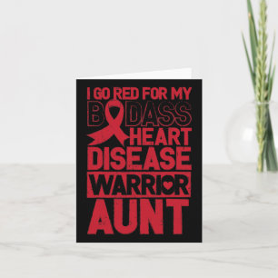 Go Red Heart Disease Awareness Bad Warrior Tante Kaart