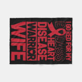 Go Red Heart Disease Awareness Bad Warrior Wife  Fleece Deken (Voorkant (Horizontaal))