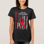 Go Red Her Fight Cousin Heart Disease Awareness Fl T-shirt (Voorkant)