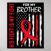 Go Red His Fight Brother Heart Disease Awareness F Poster (Voorkant)