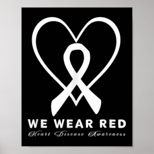 Go Red in februari Hartziekte Bewustzijn Gezondhei Poster