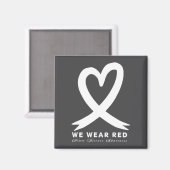Go Red In February Heart Disease Awareness Health  Magneet (Voorkant / Achterkant)