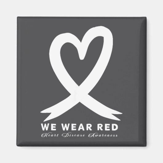 Go Red In February Heart Disease Awareness Health  Magneet (Voorkant)