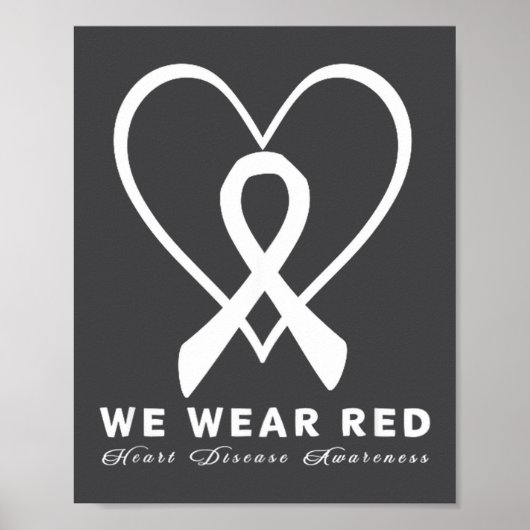 Go Red In February Heart Disease Awareness Health  Poster (Voorkant)