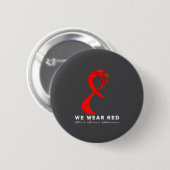 Go Red In February Heart Disease Awareness Health  Ronde Button 5,7 Cm (Voorkant /achterkant)