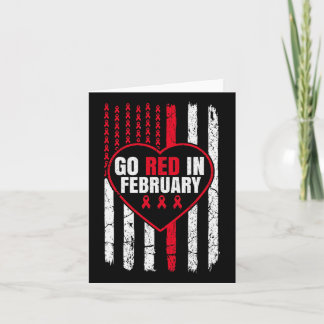 Go Red In February Tee Heart Disease Awareness Ame Kaart