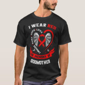 Go Red In Memory Of Godmother Heart Disease Awaren T-shirt (Voorkant)