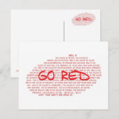 GO RED - Prevent cardiovasculaire ziekte Briefkaart (Voorkant / Achterkant)