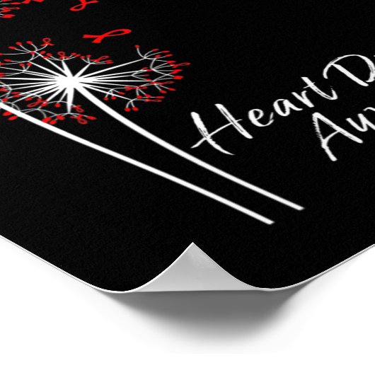 Go Red Ribbon Heart Disease Awareness Month Vrouwe Poster (Hoek)